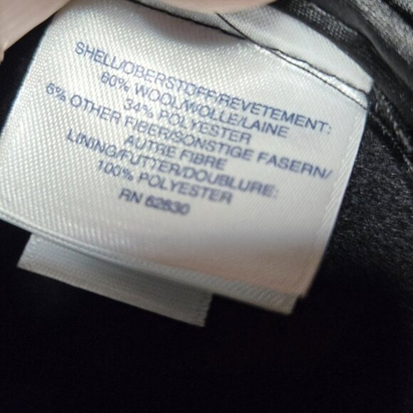 Lands’ End Wool-Blend Wrap Coat – Black Belted Longline Jacket – Size 8 - Picture 5 of 6